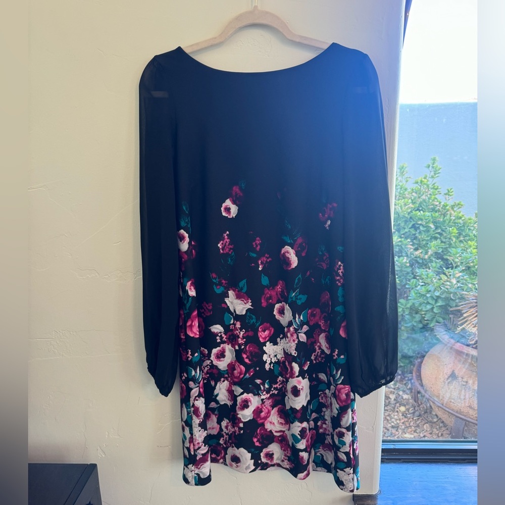 WHBM sheath dress with sheer sleeves